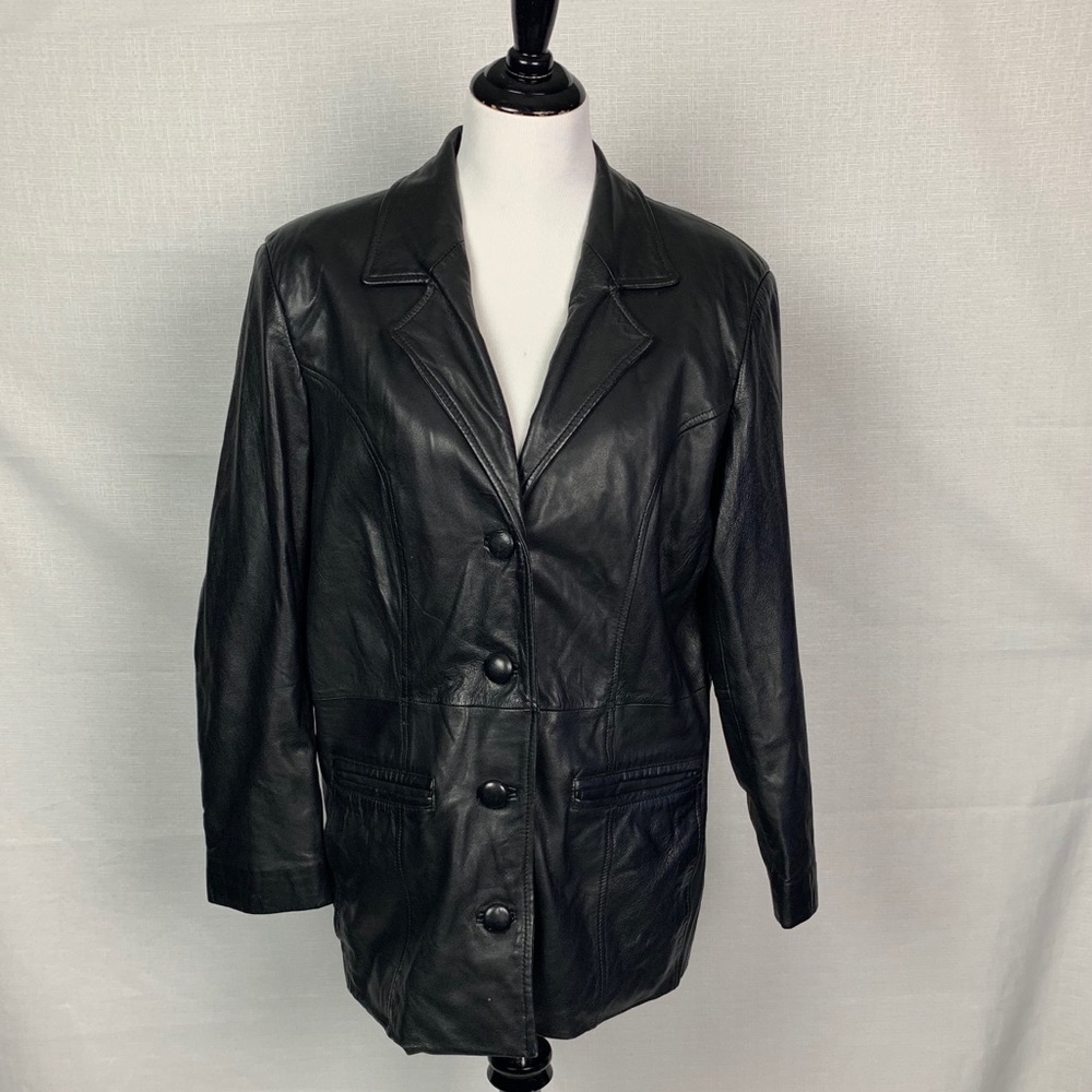Wilsons Leather Leather Jacket Black Womens L